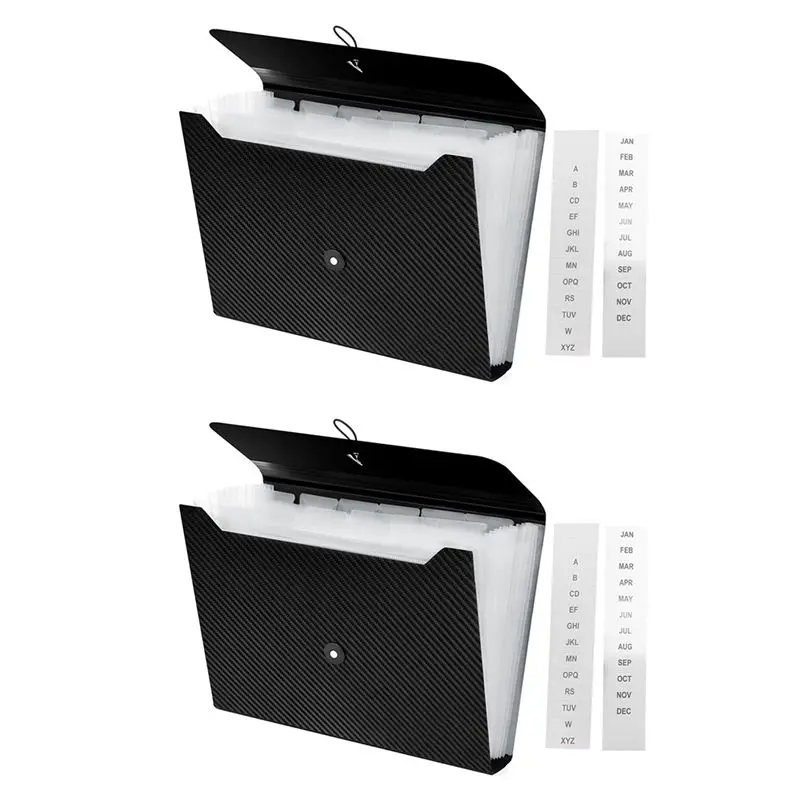 2X Expanding File Folder, 13 Pockets Accordion File Organizer, A4 Letter Size Paper Document Receipt Organizer