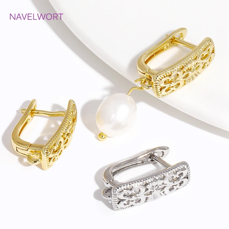 Trendy Brass Earring Hooks Clasp Accessories 18K Gold Plated Earwires Fasteners,Earring Fixtures,For Earring Making Accessories