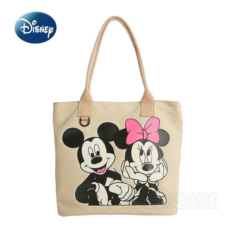 

Disney Mickey New Women's Handbag Canvas Large Capacity Cartoon Women's Shoulder Bag Fashion Casual Storage Printed Women's Bag