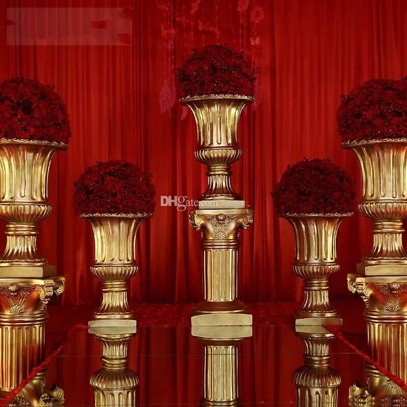 Gold White Plastic Roman Columns Road Cited For Wedding Favors Party Decorations Hotels Shopping Malls Opened Welcome Road Lead