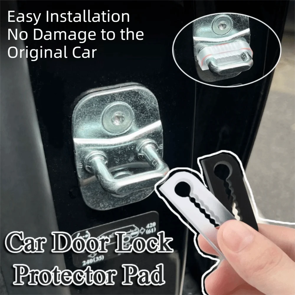 

4pcs Silicone Car Door Lock Sound Deadener Buffer Soundproofing Seal Car Door Lock Protector Pad Shock Absorber