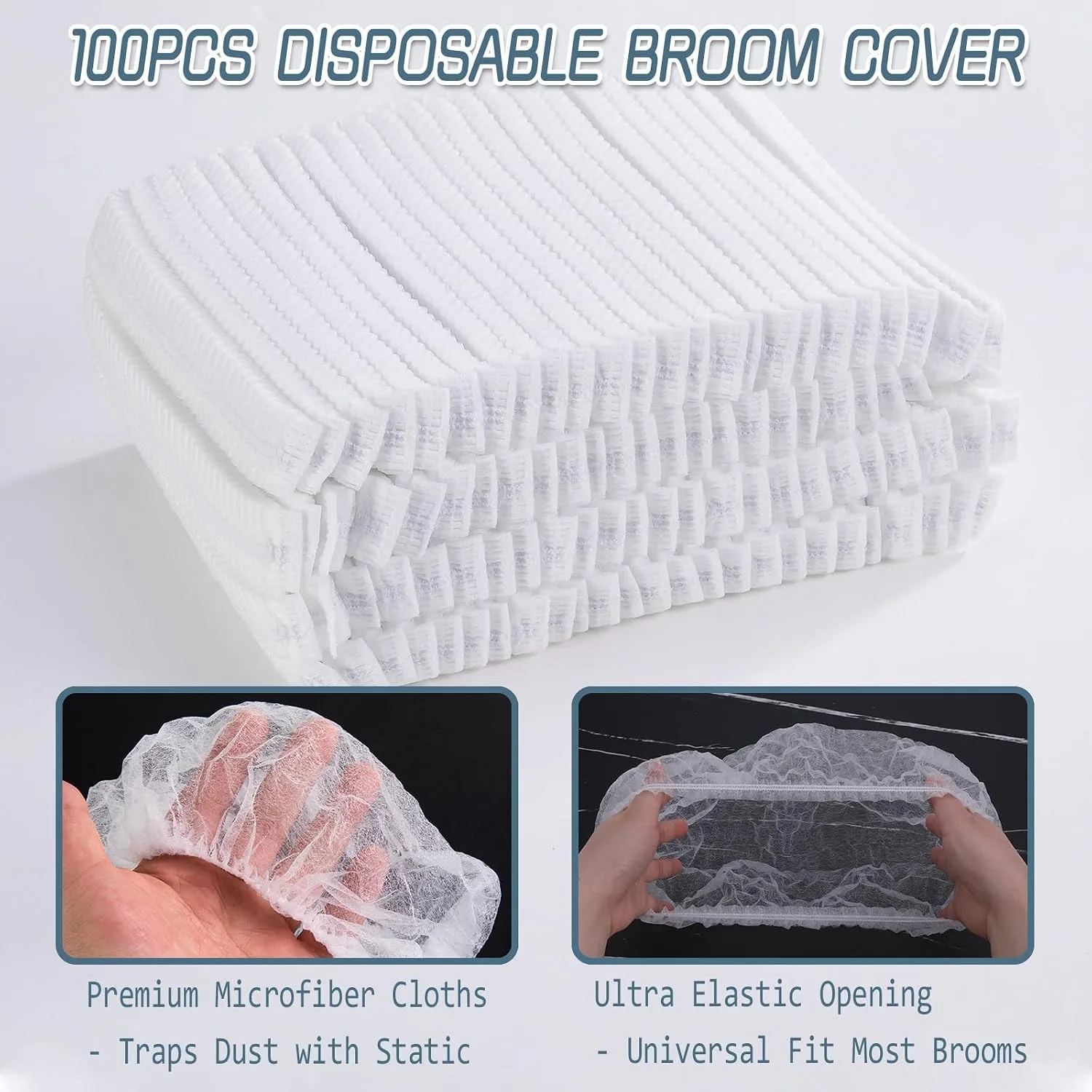 50/100Pcs Disposable Broom Cover Dust Removal Cover Non-Woven Fabric for Sweeping, Cleaning, Wiping The Floor