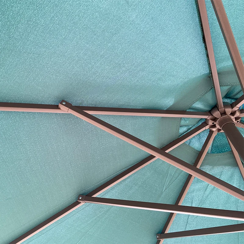 Patio Garden Umbrella 10ft Dark Green Foldable Cantilever Parasol Outdoor Restaurant Use Steel Base Modern Design Courtyard