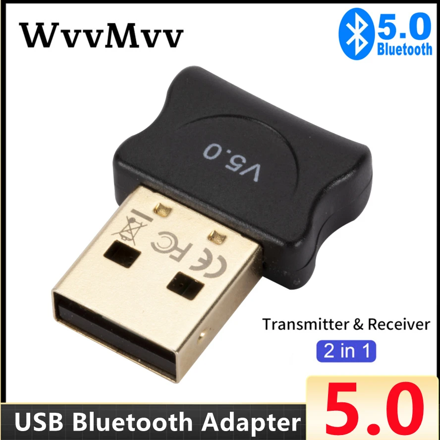 5.0 Bluetooth-compatible Adapter USB Wireless Transmitter Music Receiver for Computer Receptor Laptop Earphone Audio Data Dongle