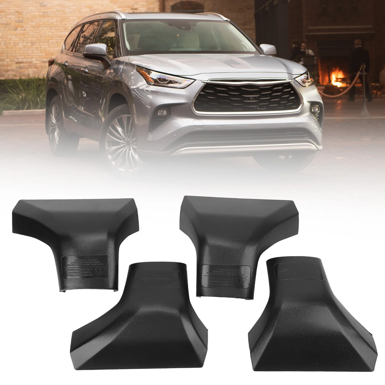 

4Pcs Roof Rack Cross Bar Cover Sturdy Roof Rack Cross Bar End Cap for Highlander XLE XSE Limited Platinum Models 2020 to 2024