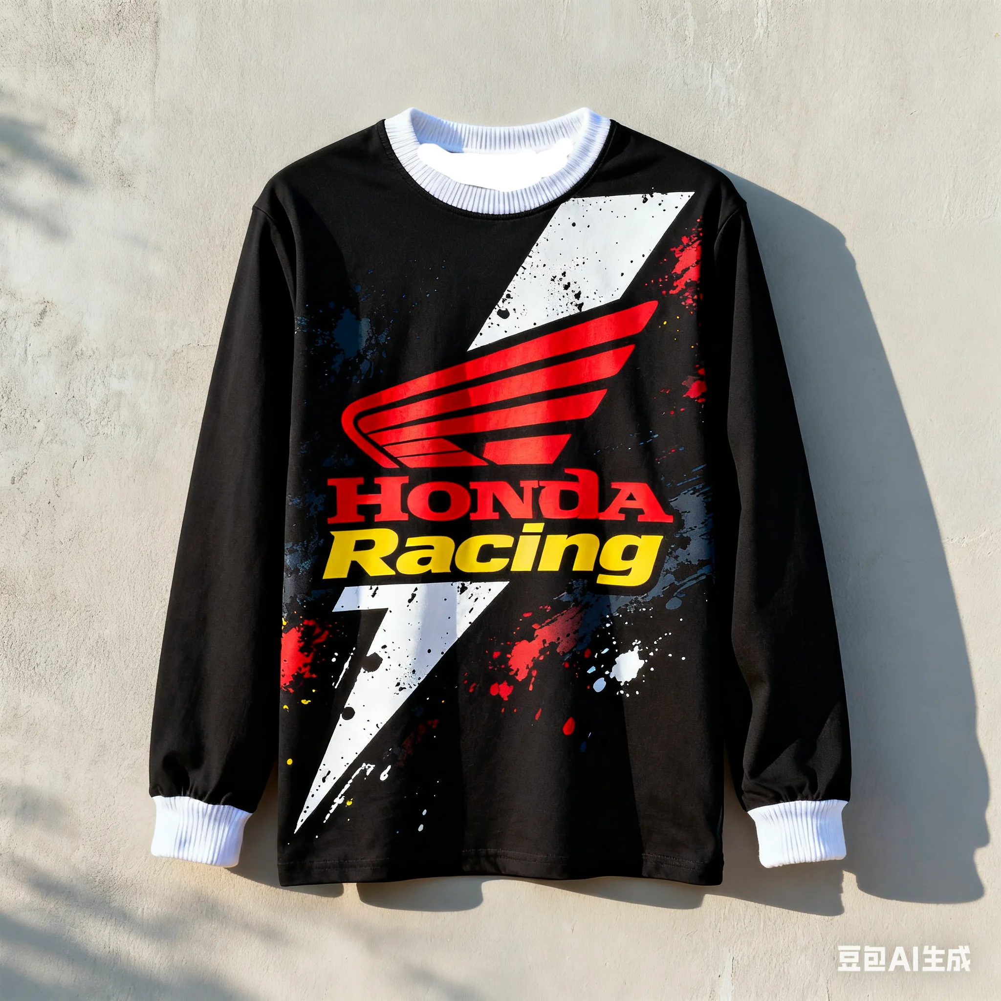 

3D Printed Honda Mountain Bike Racing Motorcycle Long Sleeved T-shirt Daily Outdoor Sports Cycling Clothing