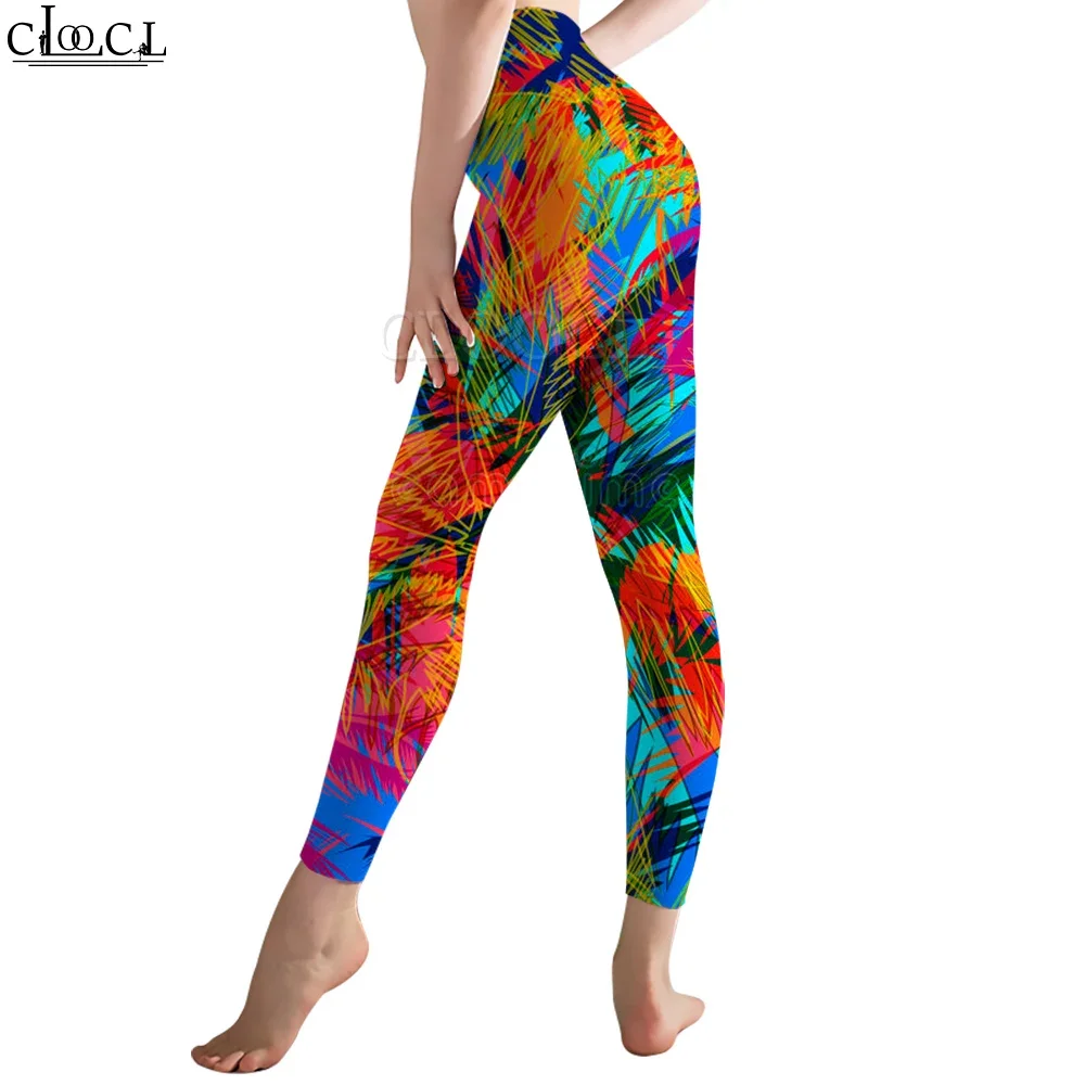 CLOOCL-mallas de moda Harajuku para mujer, pantalones de cintura alta, mallas de entrenamiento, pantalones deportivos estampados, pantalones femeninos