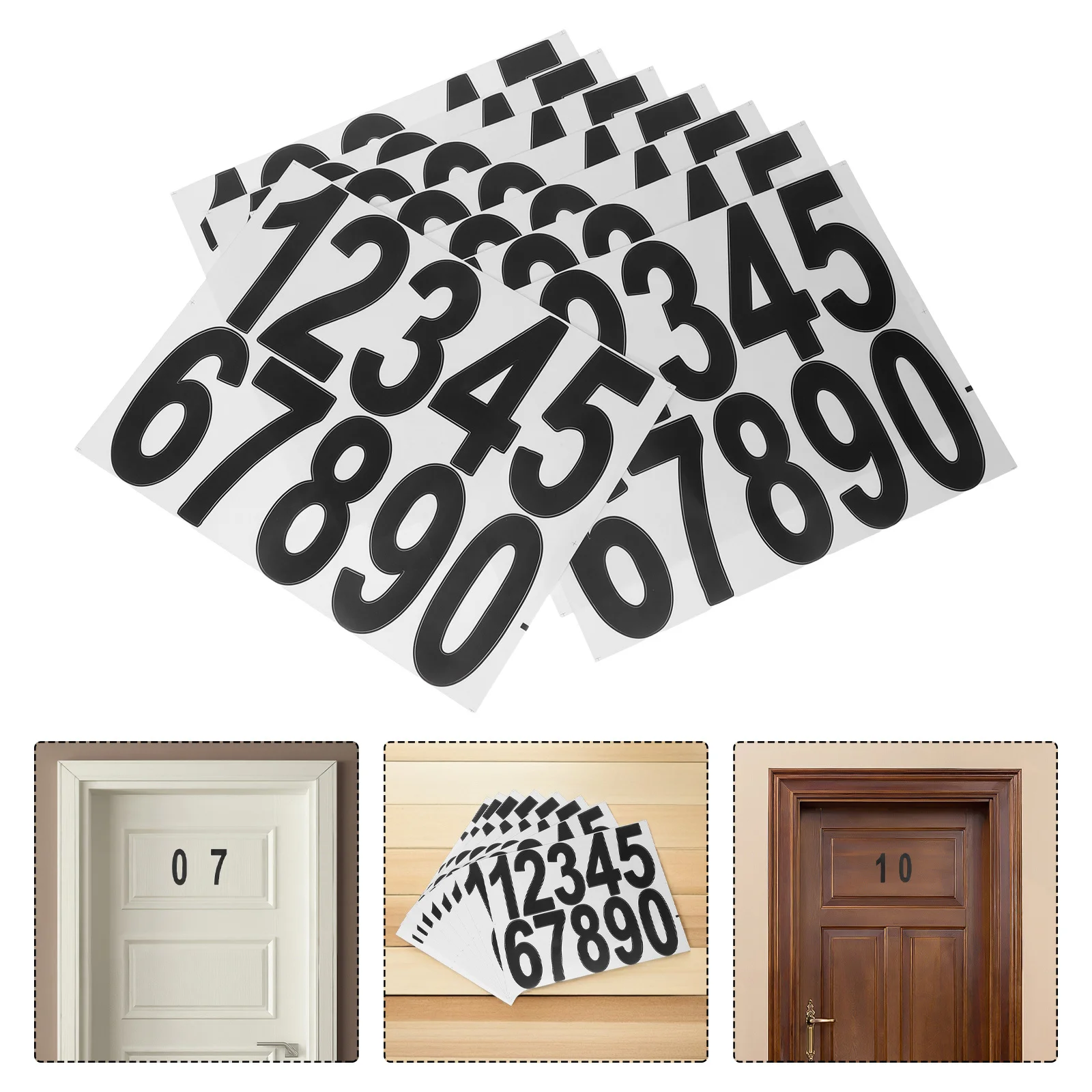 

8 Sheets Hollow Out Self Adhesive Address Number Stickers Waterproof Labels for Mailbox Door Window House Signs