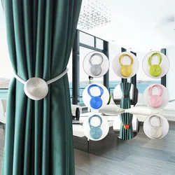 1Pc Europe Style Magnetic Flannel Round Curtain Tieback Tie Backs Holdbacks Ring Buckle Clip Accessories Curtain Rods Decoration