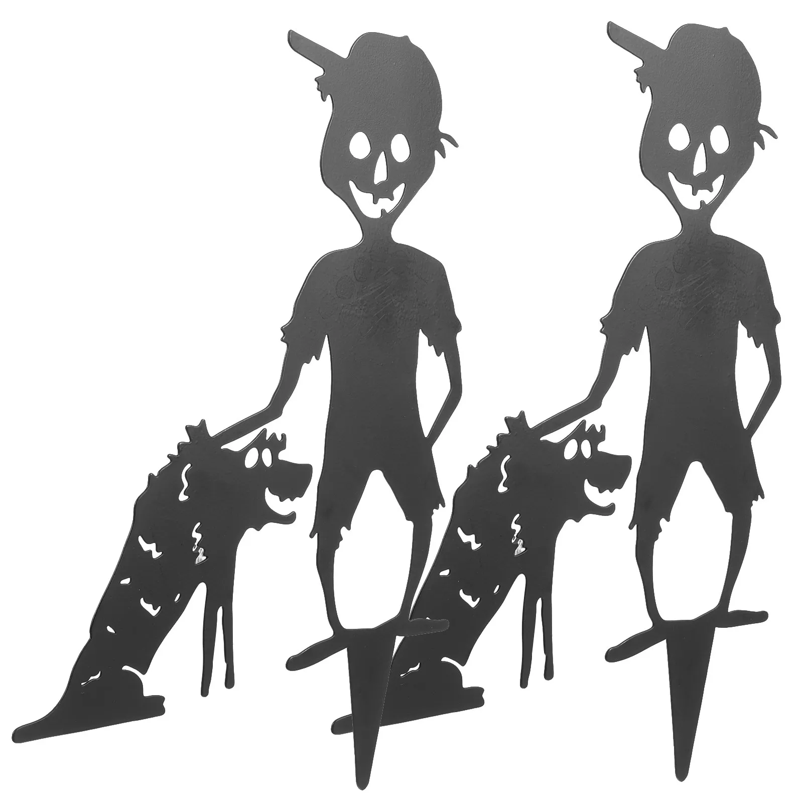 

2 шт. железных декоративных табличек на Хэллоуин с эффектом спрей-краски, уличные украшения для сада, страшные садовые колышки на Хэллоуин