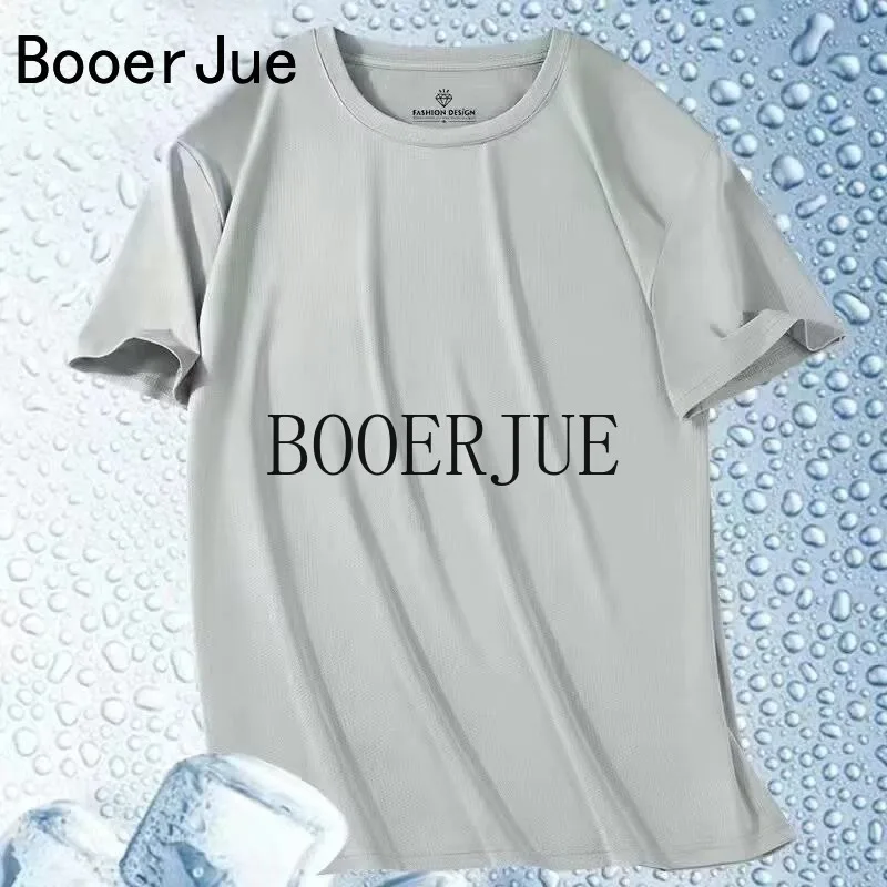 Outdoor 5XL Sommer Eisseide Herren T-Shirt Kurzarm Rundhals Atmungsaktiv Dünn Sport Lauf Schnelltrocknend Weich Elastisch – Detail 14