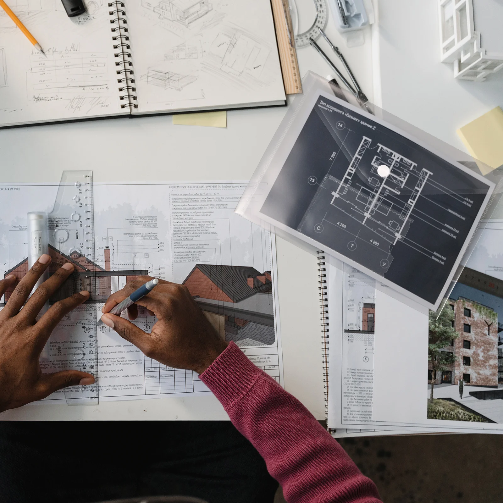 

12Pcs Transparent Document Organizer Large Capacity Lightweight Plastic File Folder Snap Button File Bag for Office School Home