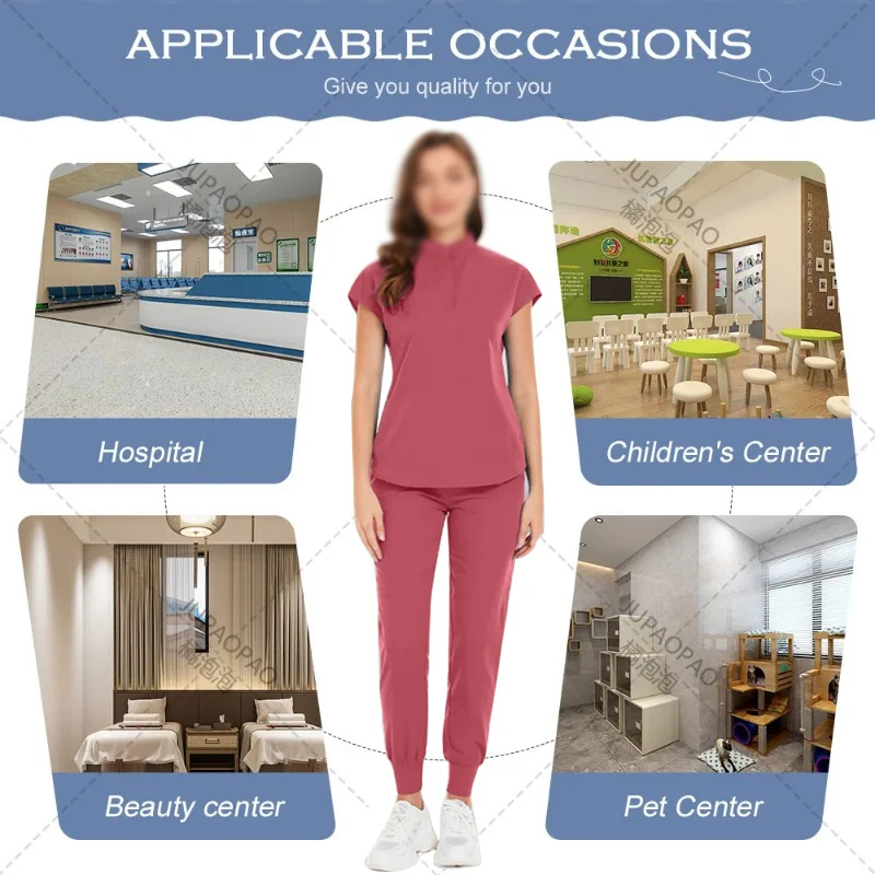 High Quality Spa Uniforms Women Multicolor Health Service Nursing Work Clothes Pharmacist Medical Work Clothing Uniforms Women