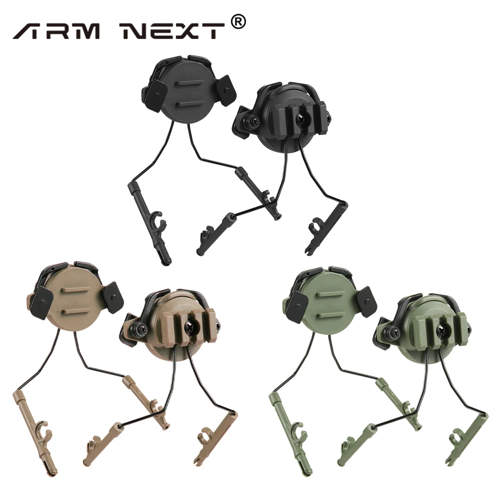 Airsoft Tactical Fast Helmet Rotatable Arc Rail Headset Adapter Kit 360 Rotation Helmet Rail Suspension Adapter(1 pair)