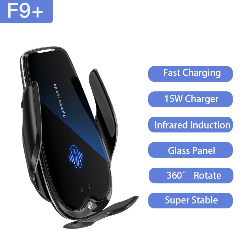 15W Wireless Chargers Car Air Vent Stand Phone Holder Fast Charging Station Infrared Induction For Samsung iPhone Max Huawei