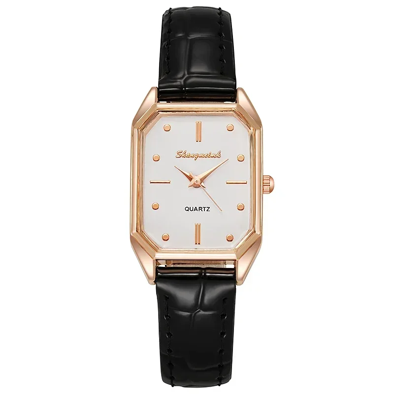 Brand Women Watches Fashion Square Ladies Quartz Watch Bracelet Green Dial Simple Rose Gold Dial Mesh Luxury Women Watches