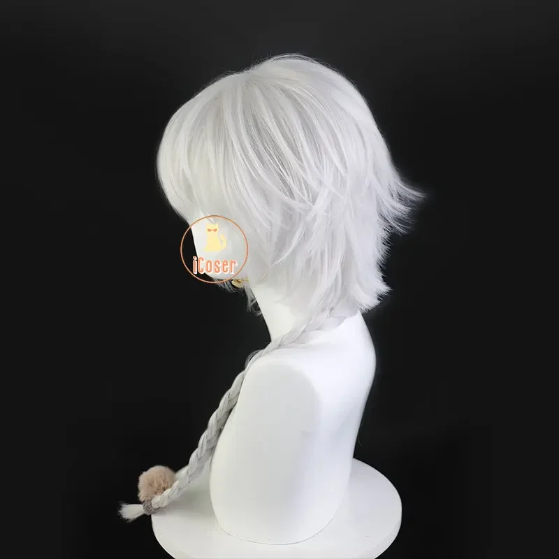 شعر مستعار تنكري أبيض قصير الشعر ، غطاء رأس قصير على شكل ذيل حصان ، الصبي الملاك ، الكلاب الضالة أنيمي بونجو ، الجوجول ، تحلل الصبي الملاك ، 4