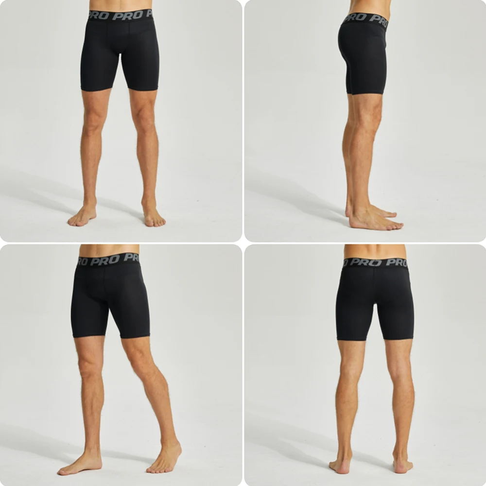 3 Pack Compression Shorts Men Quick Dry Workout Underwear Boxer Brief Biking Running Athletic Training Tights Sport Short image 6