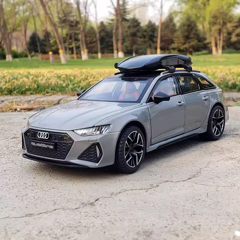 

Модель автомобиля Audi RS6 в масштабе 1:24, игрушечная модель автомобиля из сплава, литая под давлением, со встроенным звуком, модель автомобиля для мальчиков, подарки для детей A572
