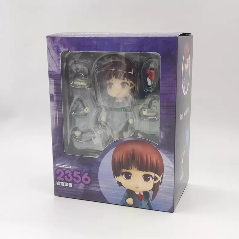 Nendoroid 2356 Iwakura Lain Serial Experiments Anime Chibi Pvc Figura de acción articulada Coleccionable Adorno de escritorio para fanáticos del anime