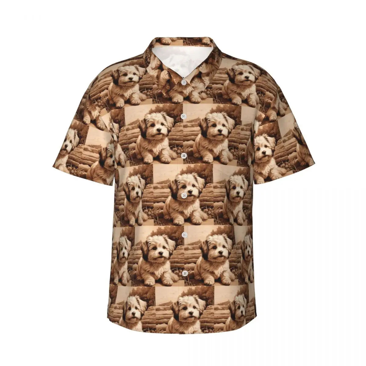 

Havanese The Joyful Spirit Of Wood Men's Shirts Hawaiian Short Sleeve Shirt Fashion Lapel Tops for Summer Beach