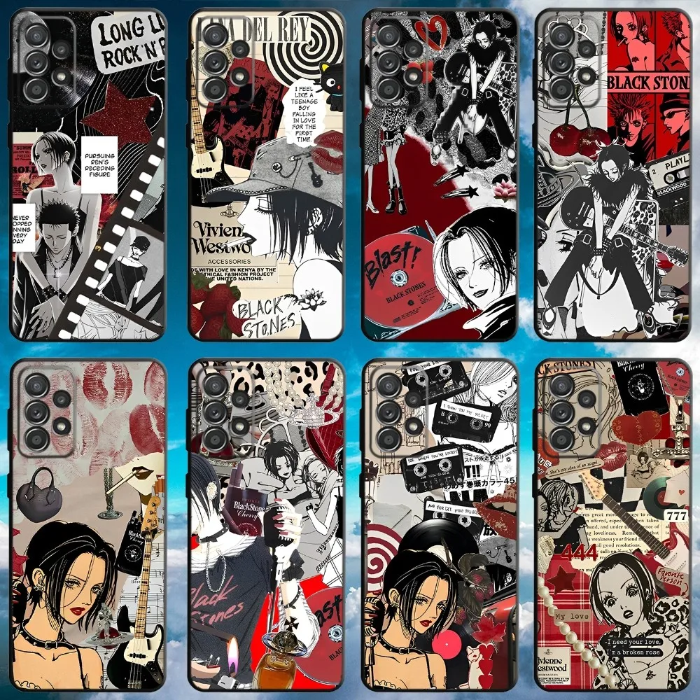 Nana Osaki Anime Phone Case For Samsung S21,S22 Ultra,S20,S30 plus,S22 plus,S23,S30 ultra 5G Soft Black Cover