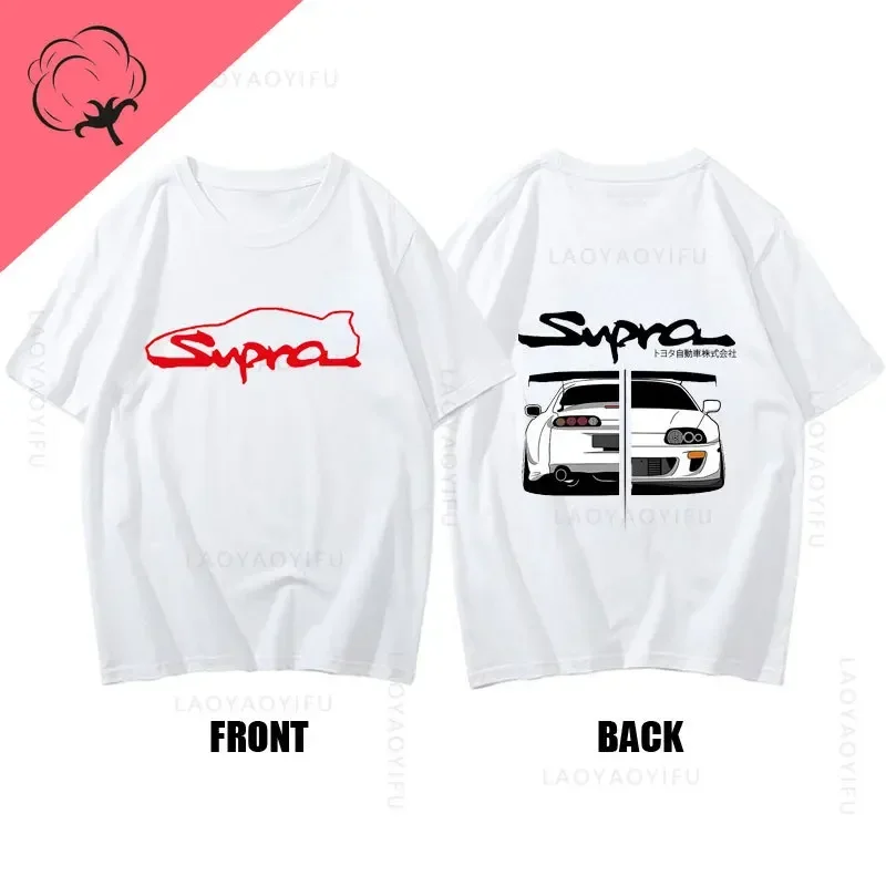 Initial D Supras MK4 Theme 100%Cotton Summer Men's Clothing Hip-hop Y2k Graphic T Shirt Streetwear Gym Top Summer Shortsleev Tee