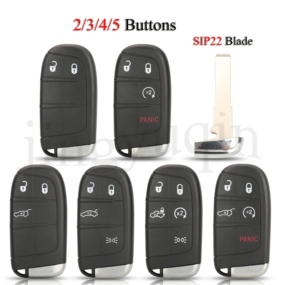 jingyuqin Remote Car Key Shell For Fiat 500 500L 500X 2015+ With SIP22 Uncut Blade Cover Case Replacement Smart Part