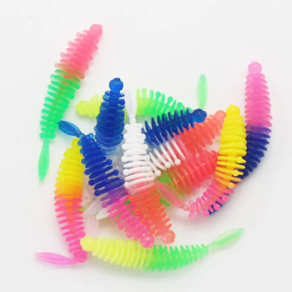 Iscas macias do verme do silicone, Wobblers artificiais, mini iscas para poleiro, truta, baixo, Shad, carpa, pesca, 5,5 cm, 1g, 10 pcs