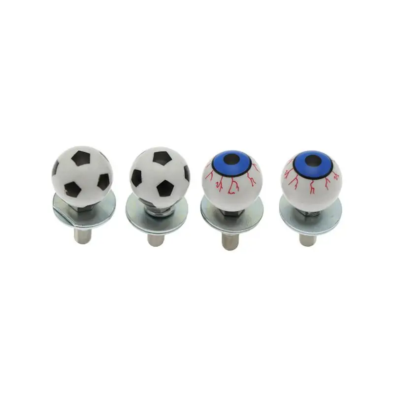 [MS]4Pcs DIY Decoration Motorcycle Bike Plastic Eyeball Football Pentagram License Plate Bolt On Screw On Frame Nut