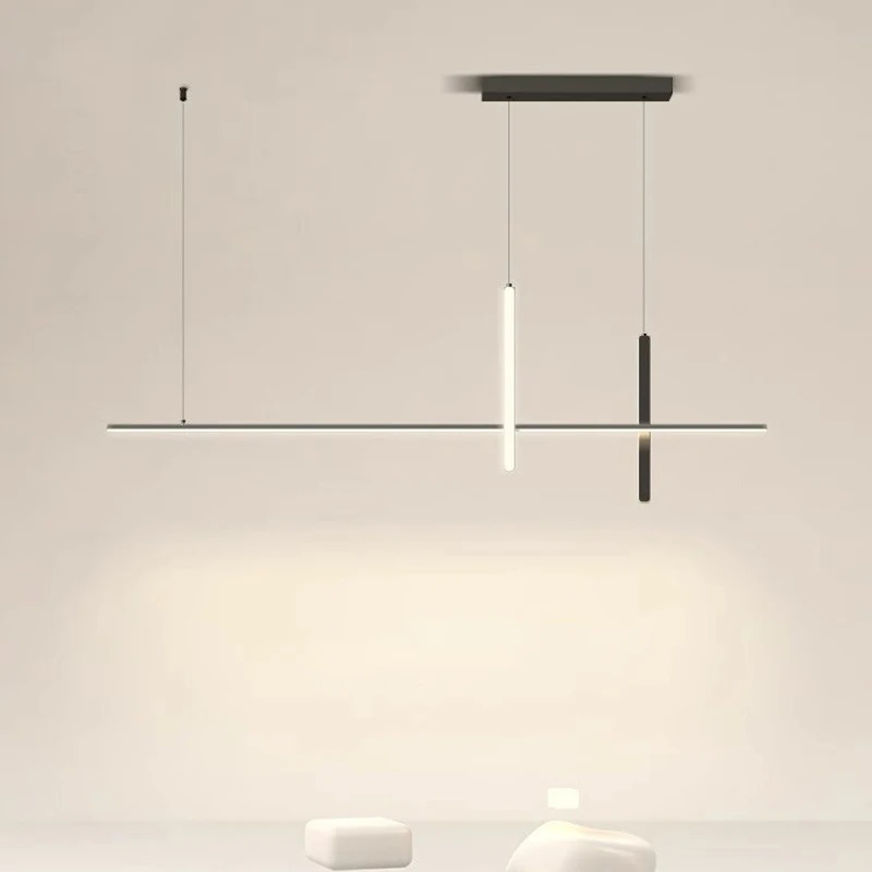 Lampu Gantung Linear Modern LED 2025 Lampu Langit-langit Suspensi Ruang Makan Cocok Untuk Restoran Pulau Dapur Ba