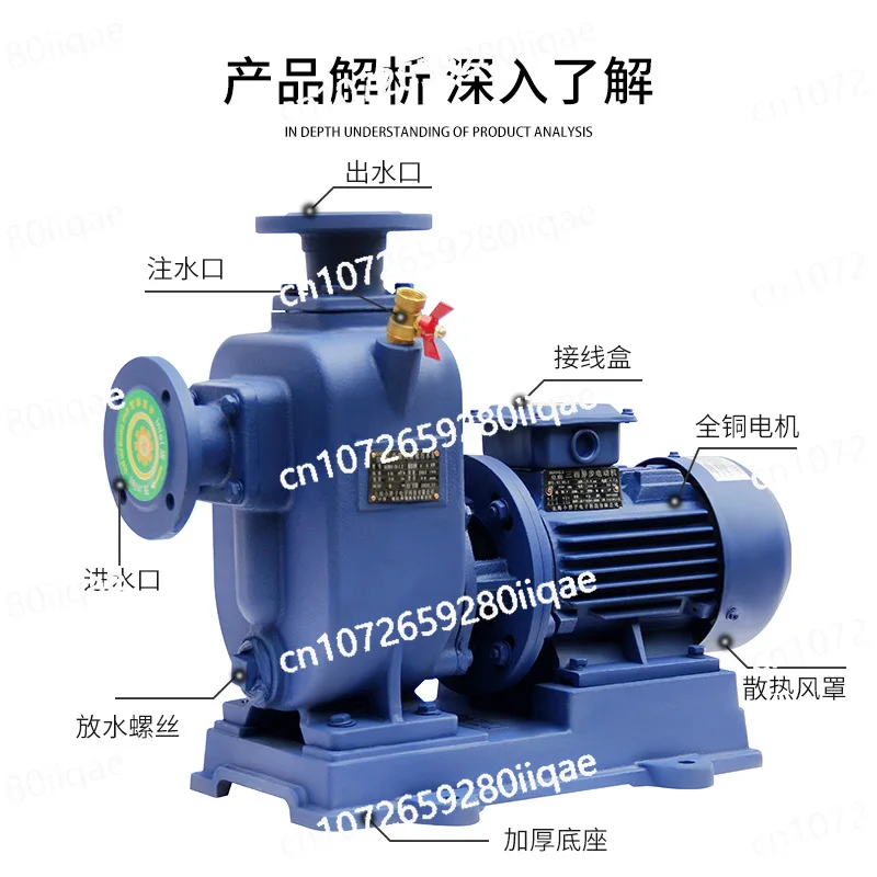 380V pipeline ZW direct connection horizontal centrifugal three-phase agricultural high flow sewage discharge