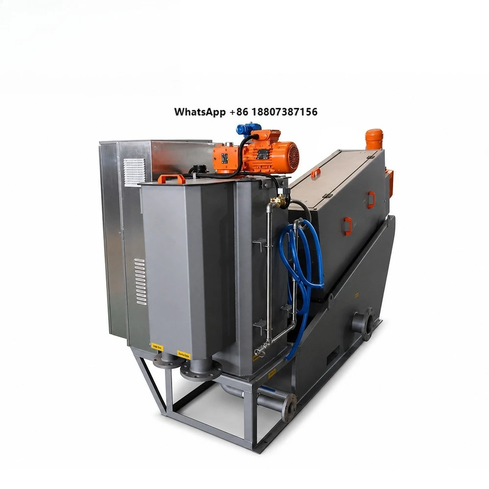 Multi-Disk Screw Press Sludge Dewatering Machine With Automatic Rotary Fan for Septic & Municipal Wastewater Treatment Plant