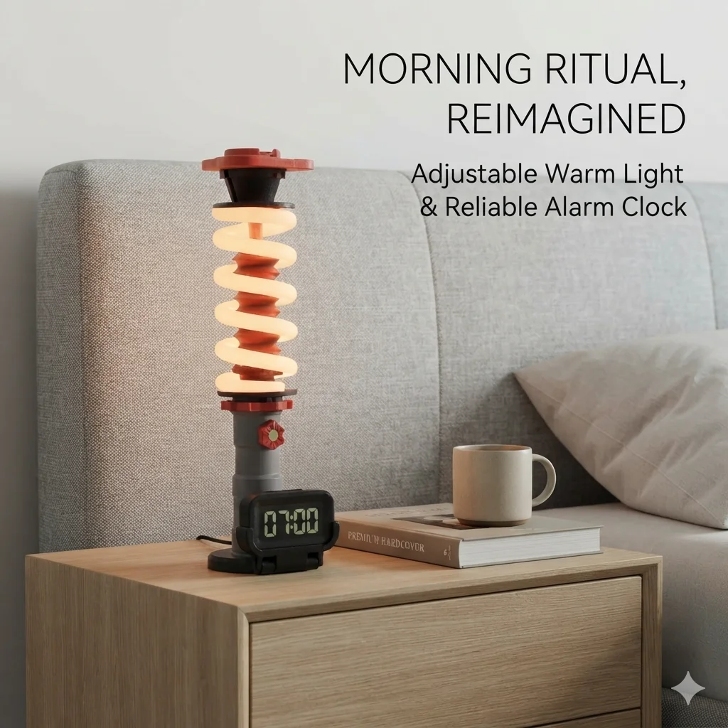 3D Printed Coilover Suspension LED Night Light Touch Control Industrial Desk Decor For Sim Racing Enthusiasts Man Cave Gift