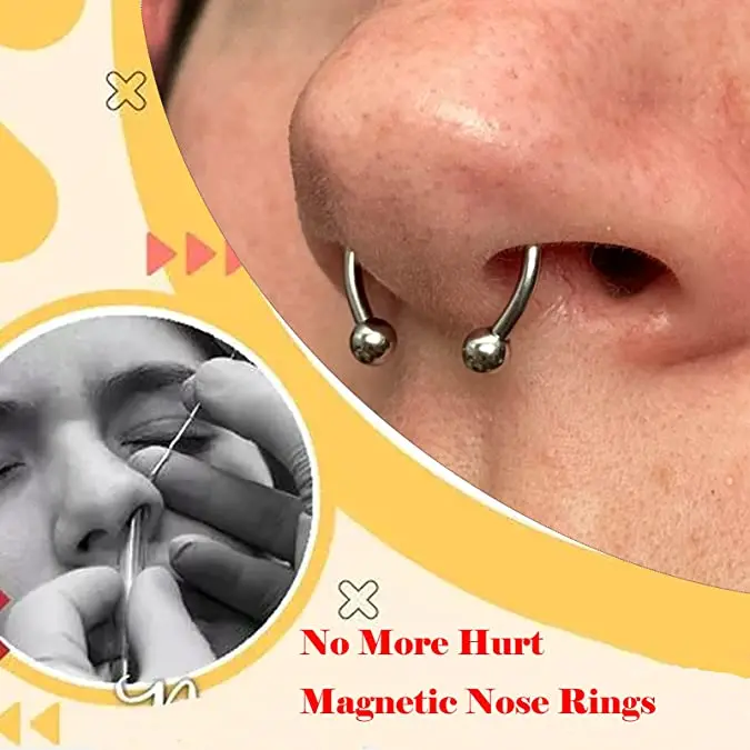 6/8/10mm Surgical Steel Horseshoe Captive Bead Nose Ring Hoop Septum Earring Eyebrow Lip Helix Tragus Piercing Body Jewelry 2pcs