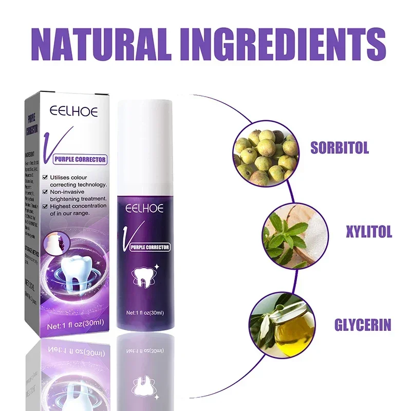 Purple Whitening Toothpaste Anti-Sensitive Removes Stain Removal Teeth Dental Calculi Fresh Breath Tooth Care Products