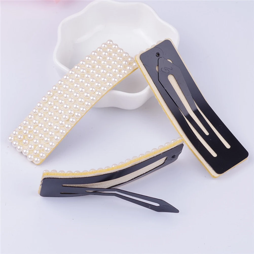 

4pcs Pearl Edge Hair Clips Fashion Pins Simple Hairpin Elegant Women Pearl Hair Accessories Wedding Party Daily
