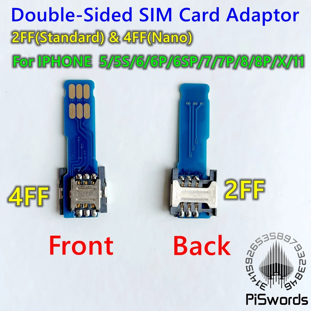 Double-Sided Nano 4FF / Standard 2FF SIM Card to nano 4FF Card adapter Converter Extender For IPHONE Mobile