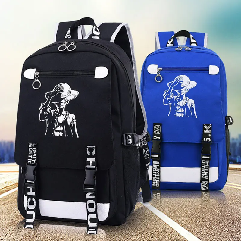 2022 Luffy One Piece Anime Backpacks High Quality Unisex Cartoon Bags Teenagers Mochila Laptop Backpacks Double Shoulder Bags