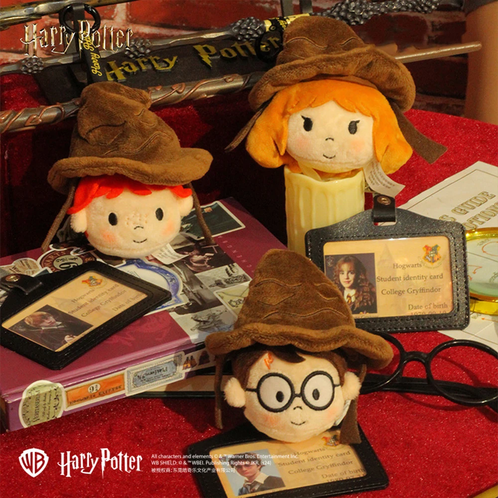 Genuino Harry Potter Ron Hermione sombrero de clasificación muñeco de peluche llavero de dibujos animados estirable rebote peluches juguetes bolsas colgante