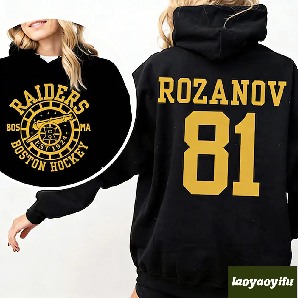 2026 Ilya Rozanov #81-Boston Raiders Sweatshirt Hudson Williams Connor Storrie Hoodie Heated Rivalry Inspired Shane Hollander