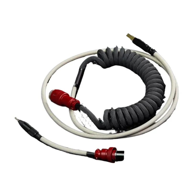 

Air plug cable Color braided helix Customized keyboard data cable Type-c cable