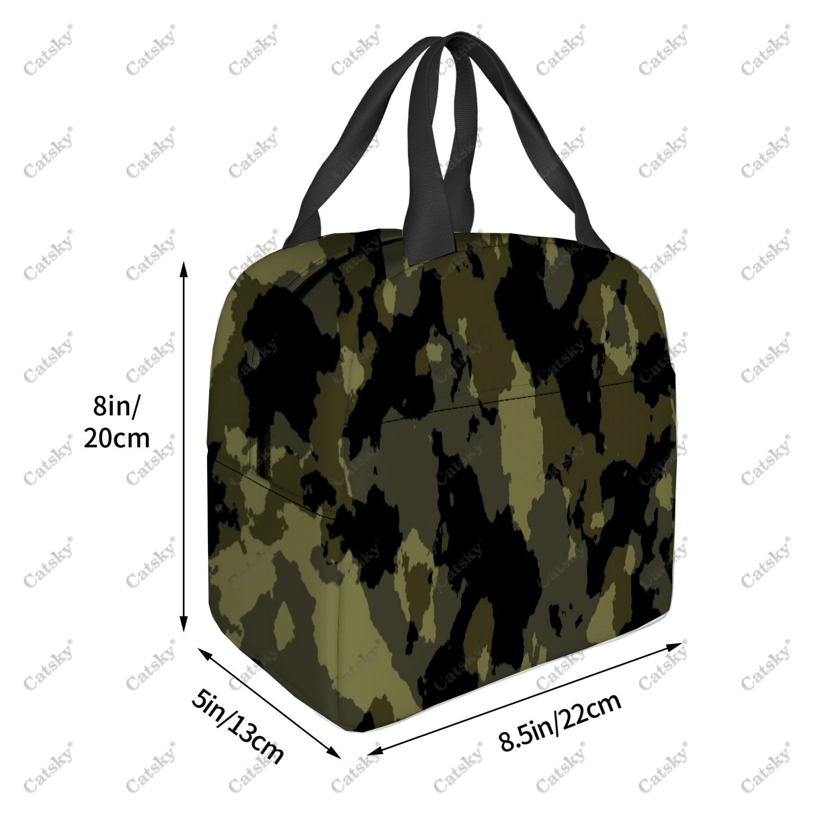 camouflage Portable aluminum foil thickened insulated lunch bag meal bag printed waterproof insulated lunch tote bags