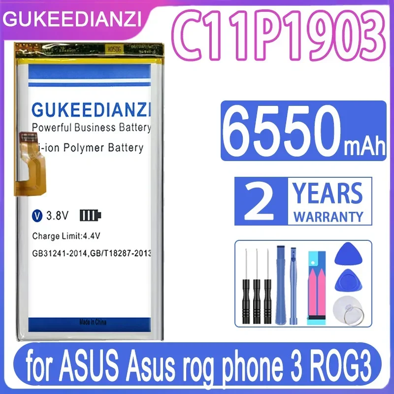 GUKEEDIANZI Replacement Battery C11P1903 6550mAh For ASUS ROG 3 Game Phone ROG3