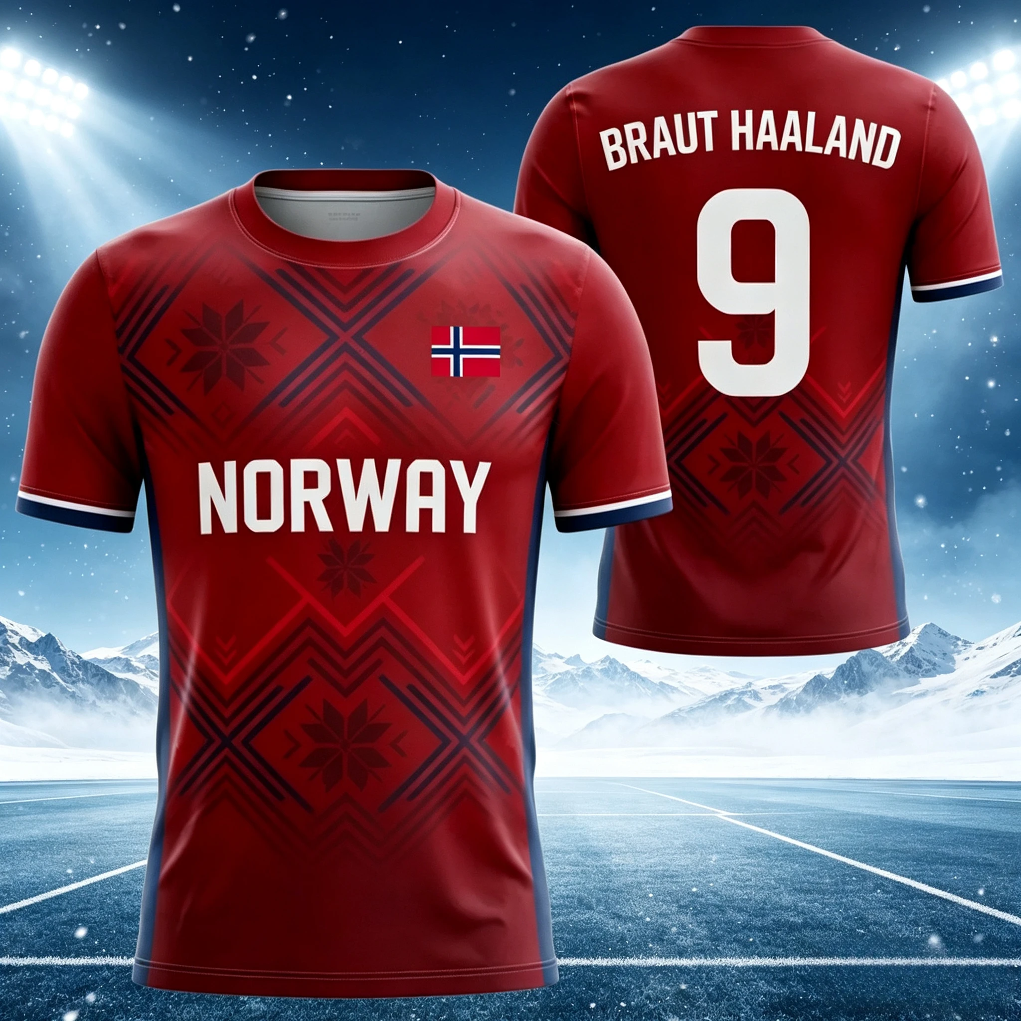 2026 Norwegen Flaggen-Print Herren Damen NO.9 HAALAND Kurzarm T-Shirt 3D-Druck Tees Outdoor Kinder Fußballtrikot Sport-Oberteile