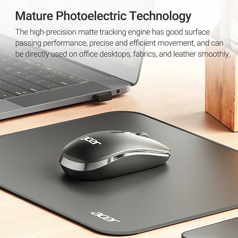 Acer-ماوس ضوئي لاسلكي ، 2.4 جيجاهيرتز ، محمول ، صامت ، مناسب للكمبيوتر ، الكمبيوتر المحمول ، الكمبيوتر المحمول ، الكمبيوتر الشخصي ، الألعاب الإلكترونية