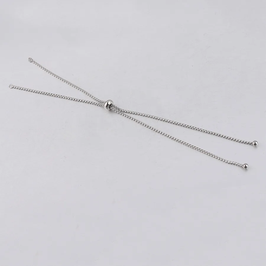 5pcs/lot Stainless Steel 60cm Long Box Chain Two Loops Connectors for DIY Making Necklace Jewelry Slide Extender Accessories