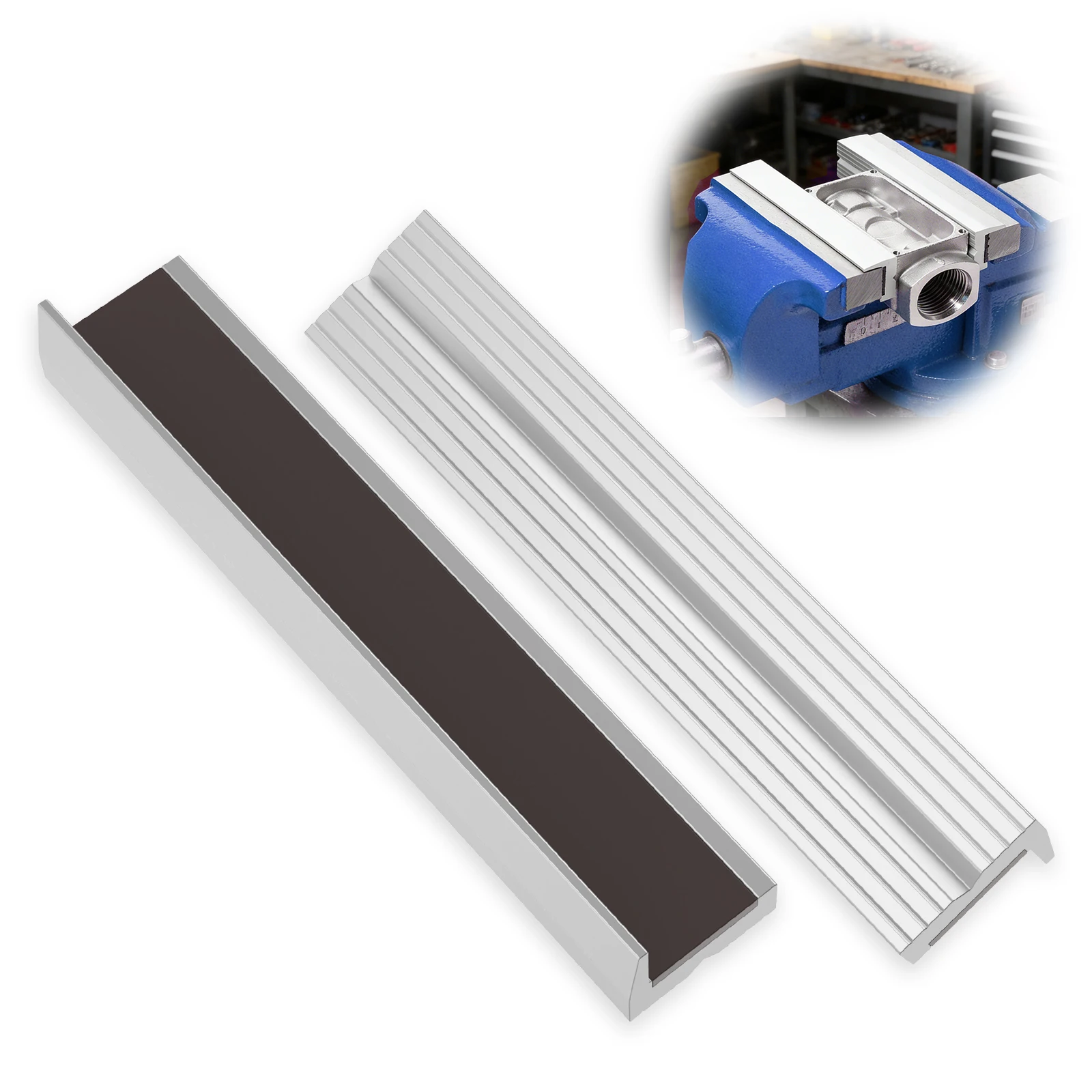 2pcs 4/6 Inch Magnetic Soft Pad Jaw Aluminum Alloy For Metal Vise Bench Machine Tools For Metal Vise Bench Machine Tools