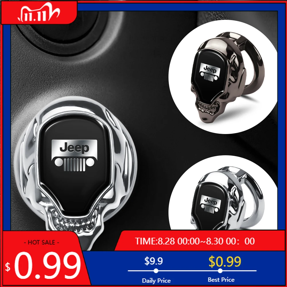 

Cup Holders Car Engine Start Stop Button Protective Cover ​Auto Badge Accessories For Jeep Grand Cherokee Wrangler Renegaed Comp