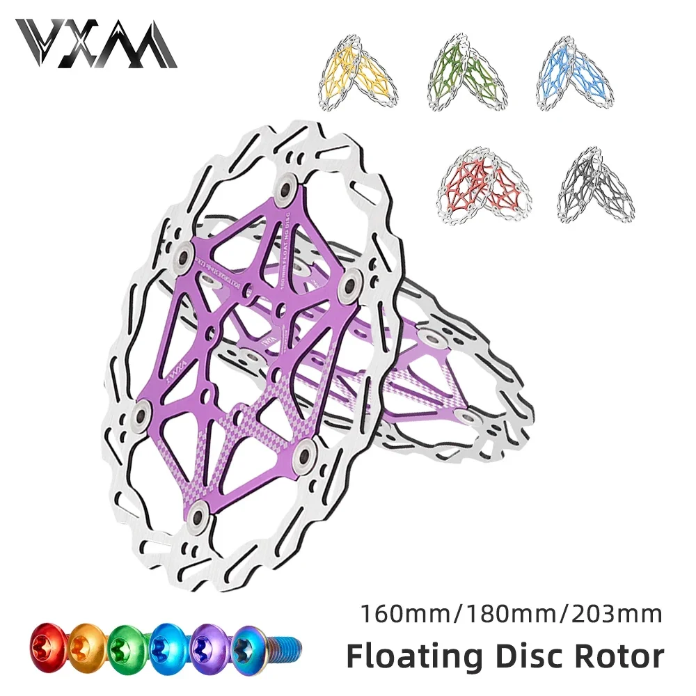 

Bike Disc Brake Rotors Ultralight Floating Disc Pads 160mm 180mm 203mm 6/7/8 inches for MTB Bicycle parts component Screws Bolt